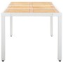 Set da Pranzo per Giardino 9 pz in Polyrattan Bianco
