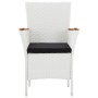 Set da Pranzo per Giardino 9 pz in Polyrattan Bianco