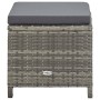Set da Pranzo da Giardino 9 pz con Cuscini in Polyrattan Grigio