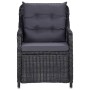 Sedie da Giardino 2 pz con Cuscini in Polyrattan Nere