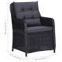 Sedie da Giardino 2 pz con Cuscini in Polyrattan Nere