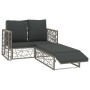 Set Divani da Giardino 2 pz con Cuscini in Polyrattan Grigio