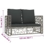 Set Divani da Giardino 2 pz con Cuscini in Polyrattan Grigio