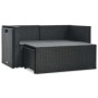 Set Divani da Giardino 6 pz con Cuscini in Polyrattan Nero