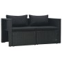 Set Divani da Giardino 6 pz con Cuscini in Polyrattan Nero