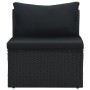 Set Divani da Giardino 6 pz con Cuscini in Polyrattan Nero