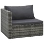 Set Divani da Giardino 5 pz con Cuscini in Polyrattan Grigio