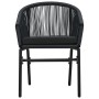 Set da Bistrot 3 pz con Cuscini in Polyrattan Nero