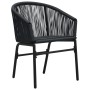 Set da Bistrot 3 pz con Cuscini in Polyrattan Nero