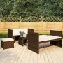 Set Divani da Giardino 5 pz con Cuscini in Polyrattan Marrone