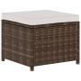 Set Divani da Giardino 5 pz con Cuscini in Polyrattan Marrone