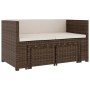 Set Divani da Giardino 5 pz con Cuscini in Polyrattan Marrone