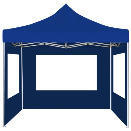 Gazebo Professionale Pieghevole Alluminio con Pareti 2x2m Blu