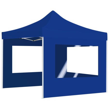 Gazebo Professionale Pieghevole Alluminio con Pareti 2x2m Blu