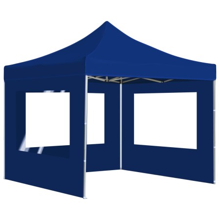 Gazebo Professionale Pieghevole Alluminio con Pareti 2x2m Blu