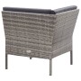 Set Divani da Giardino 6 pz con Cuscini in Polyrattan Grigio