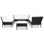 Set Divani da Giardino 8 pz con Cuscini in Polyrattan Nero