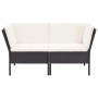 Set Divani da Giardino 8 pz con Cuscini in Polyrattan Nero