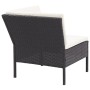 Set Divani da Giardino 8 pz con Cuscini in Polyrattan Nero