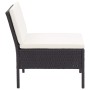 Set Divani da Giardino 8 pz con Cuscini in Polyrattan Nero