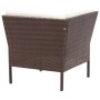 Set Divani da Giardino 3 pz con Cuscini in Polyrattan Marrone