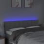 Testiera a LED Grigio Chiaro 144x5x78/88 cm in Tessuto