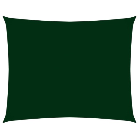 Parasole a Vela Oxford Rettangolare 3,5x5 m Verde Scuro