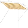 Tenda da Sole Retrattile 100x150 cm Giallo e Bianco