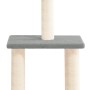 Albero per Gatti con Tiragraffi in Sisal Grigio Chiaro 85,5 cm