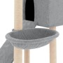 Albero per Gatti con Tiragraffi in Sisal Grigio Chiaro 153 cm