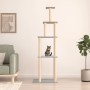 Albero per Gatti con Tiragraffi in Sisal Grigio Chiaro 183 cm