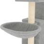 Albero per Gatti con Tiragraffi in Sisal Grigio Chiaro 83 cm