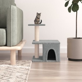 Albero per Gatti con Tiragraffi in Sisal Grigio Chiaro 48 cm