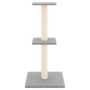 Albero per Gatti con Tiragraffi in Sisal Grigio Chiaro 73 cm