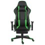 Sedia da Gaming Girevole con Poggiapiedi Verde in PVC