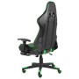 Sedia da Gaming Girevole con Poggiapiedi Verde in PVC