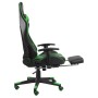 Sedia da Gaming Girevole con Poggiapiedi Verde in PVC