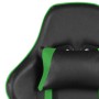 Sedia da Gaming Girevole con Poggiapiedi Verde in PVC