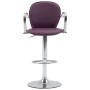 Sgabelli da Bar con Braccioli 2 pz Viola in Similpelle