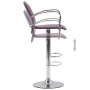 Sgabelli da Bar con Braccioli 2 pz Viola in Similpelle