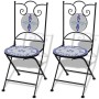 Set da Bistrot 3 pz in Piastrelle di Ceramica Blu e Bianco