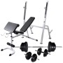 Panca Multifunzione con Rack Bilanciere e Set Manubri 60,5 kg