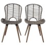 Sedie da Pranzo 6 pz Marroni in Rattan Naturale