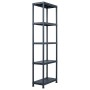 Scaffali 5 pz Nero 125 kg 60x30x180 cm in Plastica