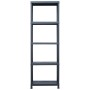 Scaffali 5 pz Nero 125 kg 60x30x180 cm in Plastica