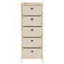 Scaffali con 5 Cesti in Tessuto 2 pz in Legno di Cedro Beige
