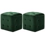 Pouf 2 pz Verde 30x30x30 cm in Velluto