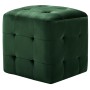 Pouf 2 pz Verde 30x30x30 cm in Velluto