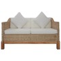 Set di Divani 2 pz con Cuscini in Rattan Naturale