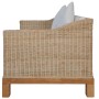 Set di Divani 2 pz con Cuscini in Rattan Naturale